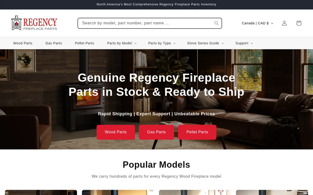 Regency Fireplace Parts, regencyfireplaceparts.com